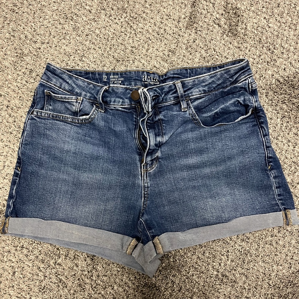 a.n.a Dark Blue Jean Shorts